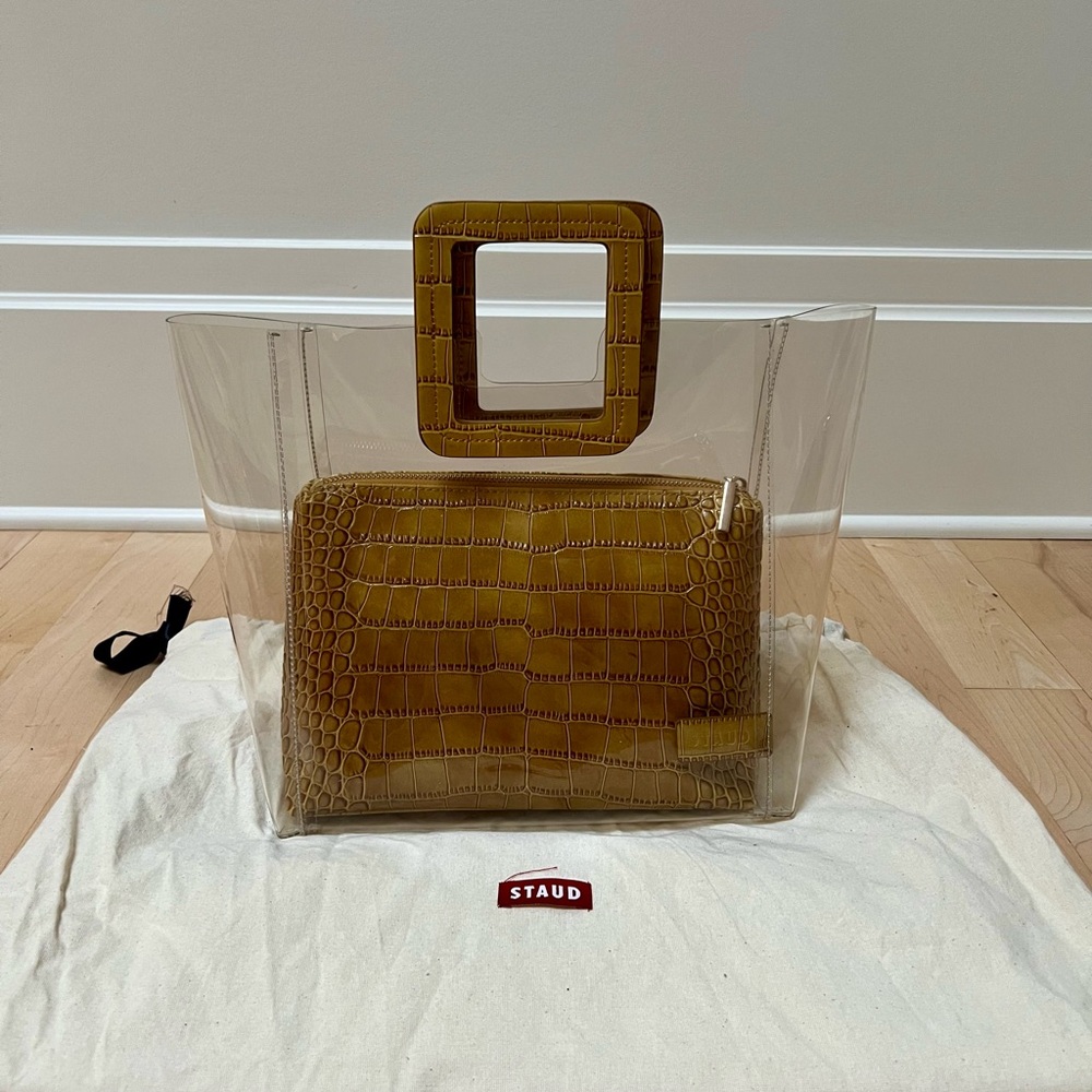 STAUD Shirley Tan Brown Acrylic Tote